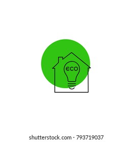 Eco power house icon, vector