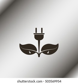 Eco power icon.