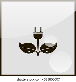 Eco power icon.
