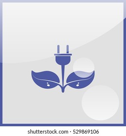 Eco power icon.