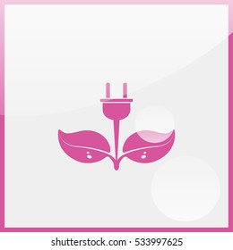 Eco power icon.