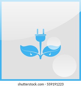 Eco power icon.