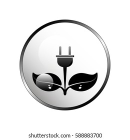 Eco power icon.