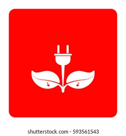 Eco power icon.