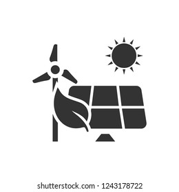 Eco power. Icon Flat
