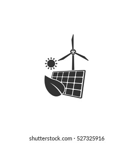 Eco power icon flat. Illustration isolated vector sign symbol