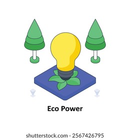 Eco Power isometric Colored illustration. EPS File stock illustration