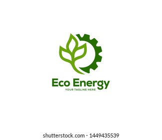eco power logo design template, creative gear logo design vector