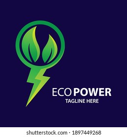 Eco power logo images illustration design