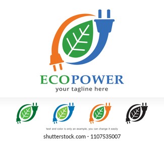 Eco Power Logo Symbol Template Design Vector, Emblem, Design Concept, Creative Symbol, Icon