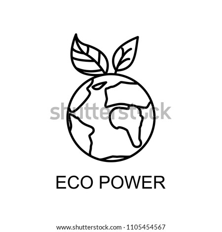eco power outline icon. Element of enviroment protection icon with name for mobile concept and web apps. Thin line eco power icon can be used for web and mobile on white background