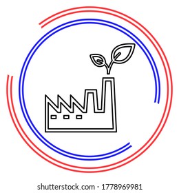 Centrales e instalaciones de energía de OCE. Pictograma de línea delgada - trazo editable de contorno