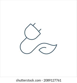 eco power plug line style graphic design vector