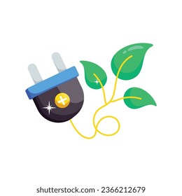 Eco power plug vector colorful stickers Icon Design illustration. EPS 10 File