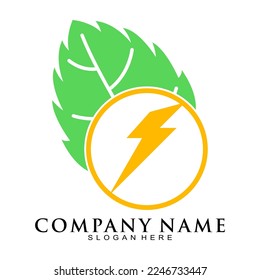 Logo del vector del símbolo de potencia ecológica