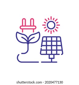 Eco Power, Vektorgrafik 2 Farben Symbol Stil Illustration. EPS10-Datei