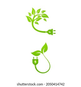 Plantilla de ilustración de diseño de icono del vector de potencia ecológica
