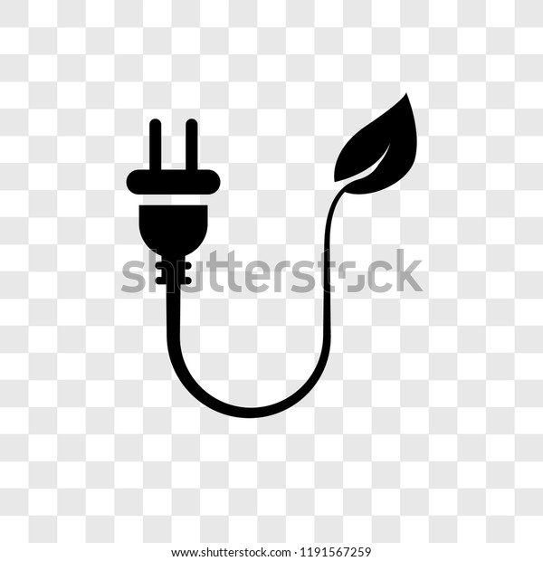 Eco Power vector icon isolated\
on transparent background, Eco Power transparency logo\
concept