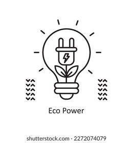 ECO power Vector Outline Icon Design illustration. Ecology Symbol on White background EPS 10 File