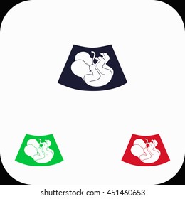 Eco pregnancy Illustration set. Blue, green, red icon.