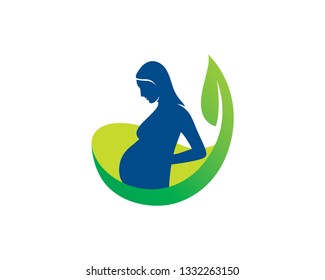 Eco Pregnancy Logo Template, Icon, Symbol - Vector