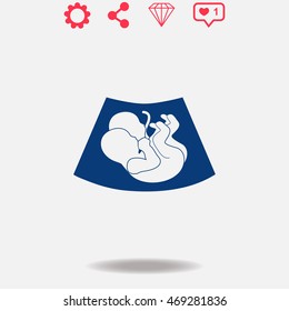 Eco pregnancy vector icon on grey background.