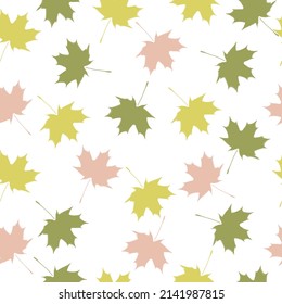 Eco print from autumn leaves. Beautiful texture for textile or paper print. Vector illustration. Cute colorful background.