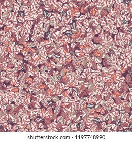 Eco print from autumn leaves. Seamless floral pattern in leaves of ash, birch. Nature simple background for fabric, cloth design, covers, manufacturing, wallpapers, print, gift wrap and scrapbooking.