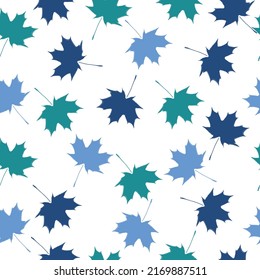 Eco print from autumn leaves. Seamless floral pattern in leaves of ash, birch. Vector illustration. Cute colorful background.