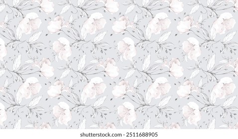 Eco print from autumn leaves. Seamless floral pattern in leaves of ash, birch. Vector illustration. Cute colorful background.