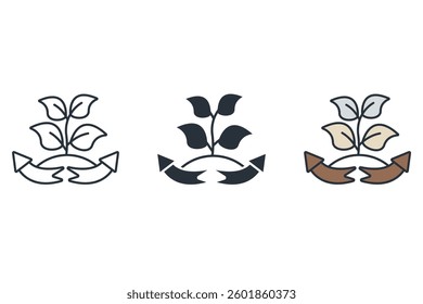 eco process icons isolated on White Background. Flat style design