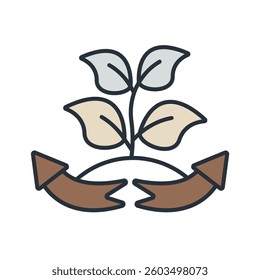 eco process icons isolated on White Background. Flat style design