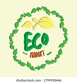 eco product 3D vintage vector labe is the graphic arts,refers to pre-made images used to illustrate any medium. 