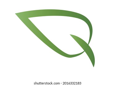 Icono de hoja verde de producto ecológico.