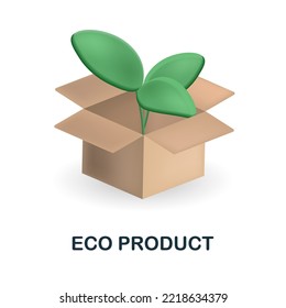 Eco Product icon. 3d illustration from global warming collection. Creative Eco Product 3d icon for web design, templates, infographics and more