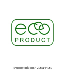 Eco product icon in green. Natural Product Sign. Eco minimal design. vector illustration