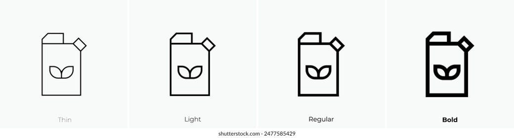 eco product icon. Thin, Light Regular And Bold style design isolated on white background