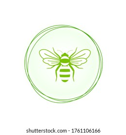 Eco production of beekeeping.  Vector illustration on a light background.