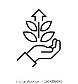Eco production line icon, concept sign, outline vector illustration, linear symbol.