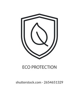 Ícones de vetor de linha fina com proteção ecológica.