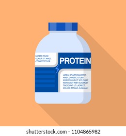 Eco protein jar icon. Flat illustration of eco protein jar vector icon for web design