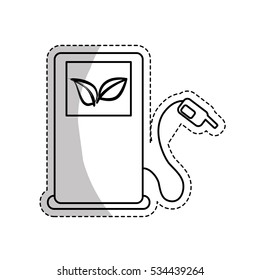 eco pump with leaves icon over white background. vector illustration