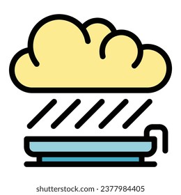 Eco rain icon outline vector. Friendly recycle. Energy ecology color flat