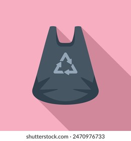 Eco recycle bag icon flat vector. Eco empty sack. Ecological element