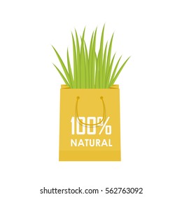 Eco recycle bag vector green set. Vector illustration