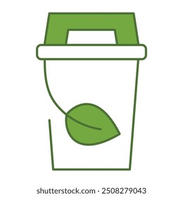 Eco Recycle Bin Editable Line Icons. Green Technology, Net Zero, Carbon Neutral and Environmental Sustainability Concept in Minimal Style. Thin Outline Icons Collection