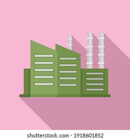 Eco recycle factory icon. Flat illustration of eco recycle factory vector icon for web design