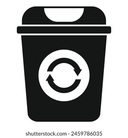 Icono de papelera de reciclaje ecológico Vector simple. Plástico ecológico. Cesta de basura