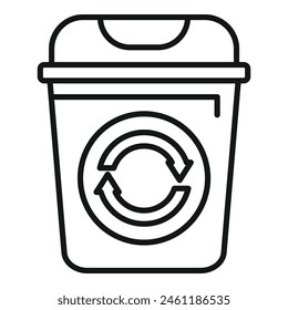 Eco recycle garbage bin icon outline vector. Ecology plastic. Basket rubbish