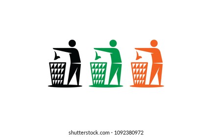 eco recycle icon logo vector